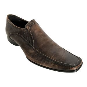 Urbanmale Leather Distressed Square-toe Loafers Brown Men 11